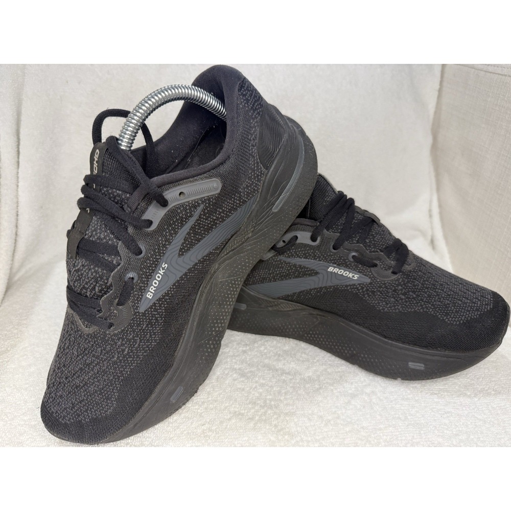 Brooks Ghost Max Women's Low Top Lace-Up Sneakers Black/Gray Mesh 8.5 EE Width